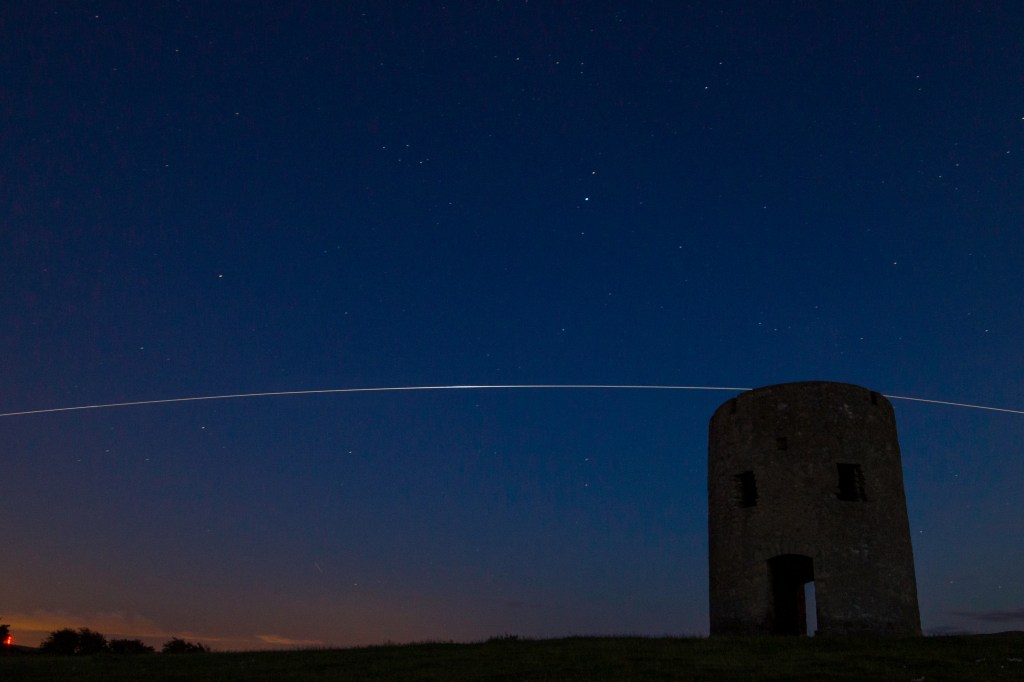ISS over the tower